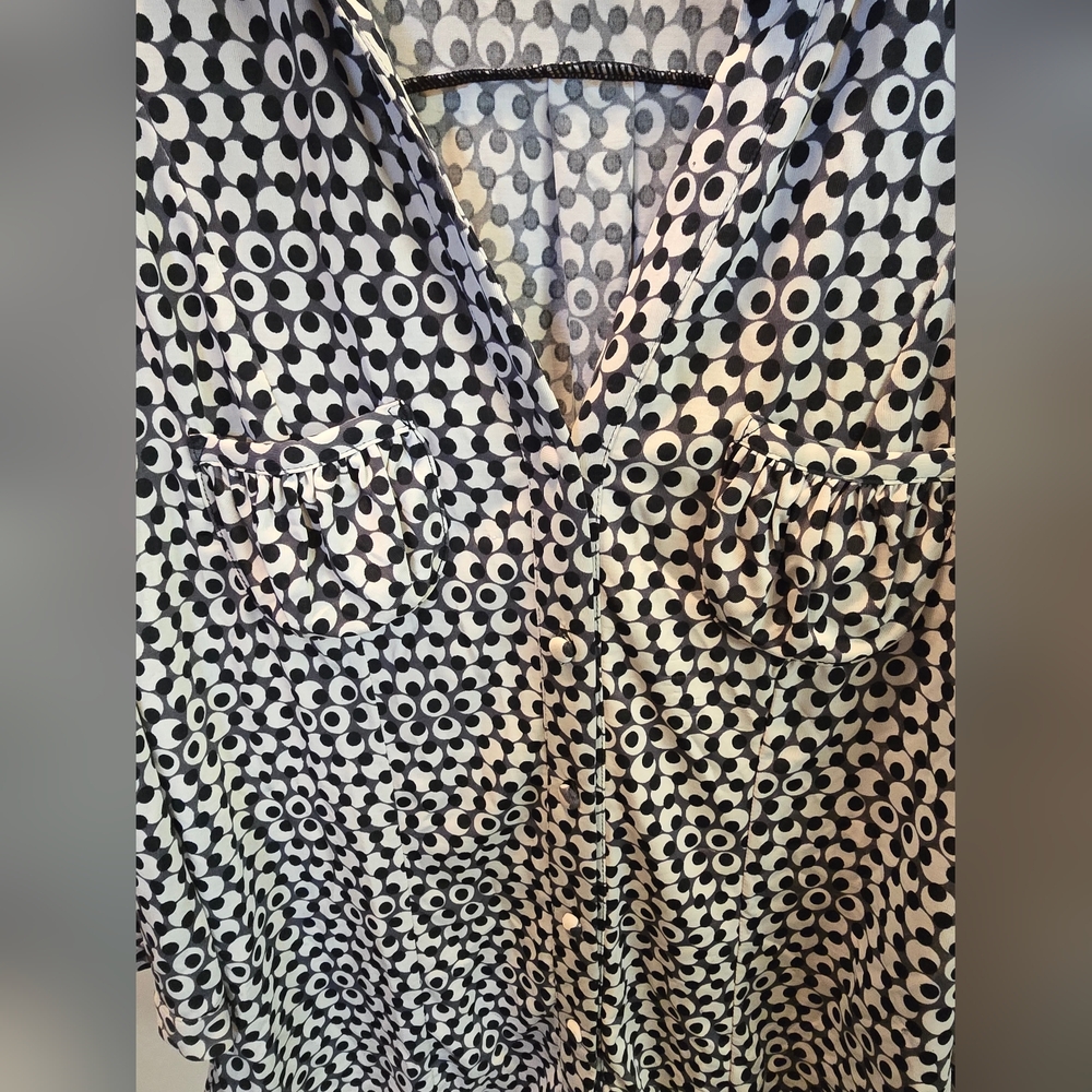 Lapis Black Cream Button Down Shirt Large - Picture 3 of 5